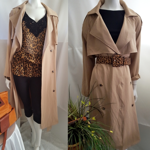 Beige Long Trench Coat|Spring/Fall|Lightweight - Picture 7 of 12